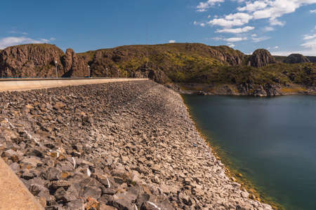 Dam reservoir in the mountains.