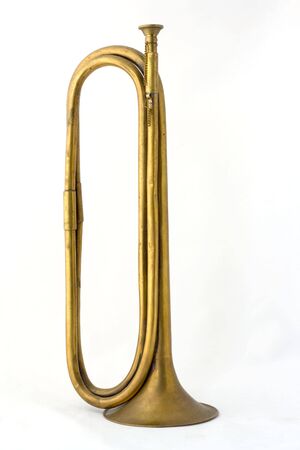 Copper horn isolated on white background - standingの写真素材