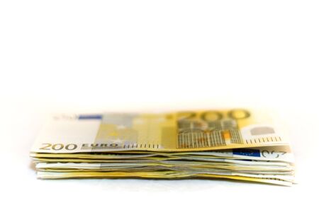 Heap of 200 euro notesの写真素材