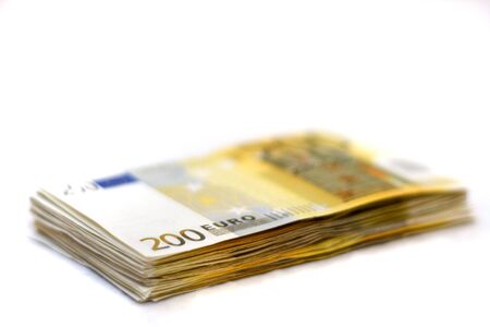 Heap of 200 euro notesの写真素材