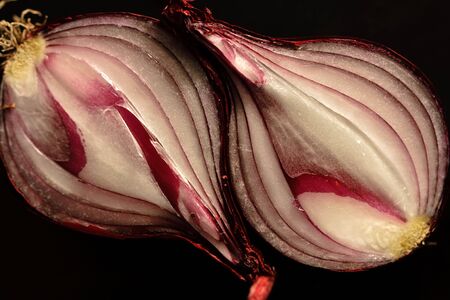 Red Onion Sliced Openの写真素材