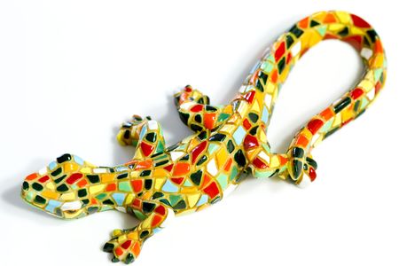 Miniature Gaudi lizard made of ceramic mosaic tilesの写真素材