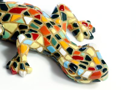 Miniature Gaudi lizard made of ceramic mosaic tilesの写真素材