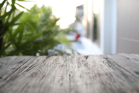 Table surface view with blur backgroundの写真素材