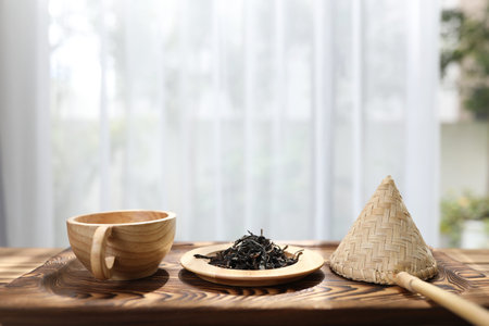 dried tea leaves for tea makingの写真素材