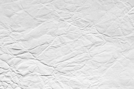 crumpled white kraft paper textureの写真素材