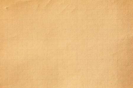 Old Brown paper with blue grid cross linesの写真素材