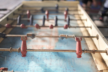 Old vintage rustic foosball tableの写真素材