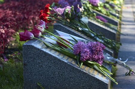 The celebration of Victory Day at the Memorial of Glory in Kharkov, Ukraineのeditorial素材