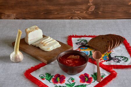 borscht with bacon and garlicの写真素材