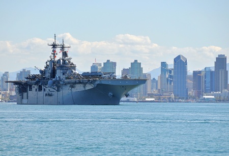San Diego, California, February 22, 2011- The USS Boxer (LHD 4) departing on Deployment.のeditorial素材
