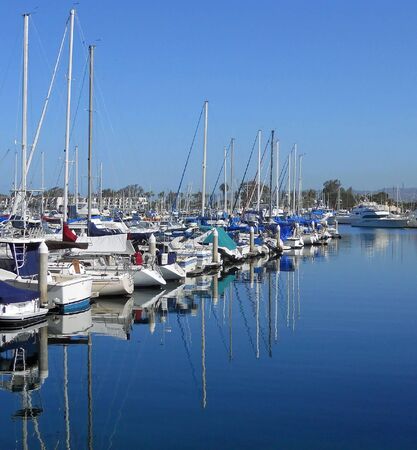 Reflections at a Marinaの写真素材