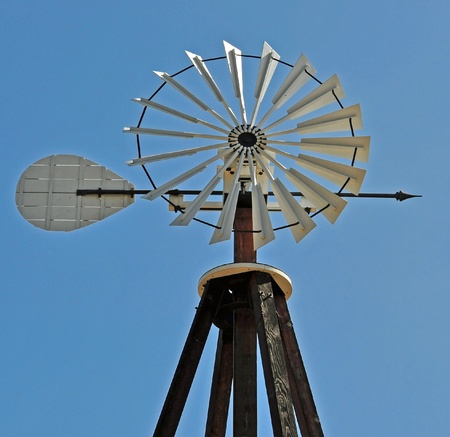 Windmill against a Blue Skyの写真素材