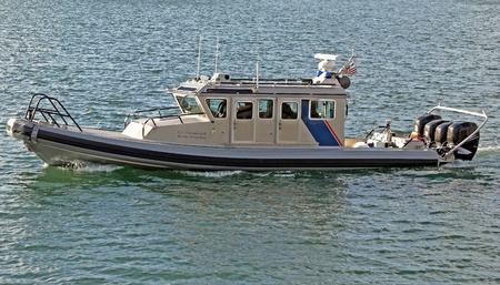 A U.S. Customs and Border Protection RHIB on Patrol. の写真素材