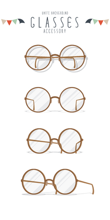 Vector Illustration of sphere eyeglasses action.のイラスト素材