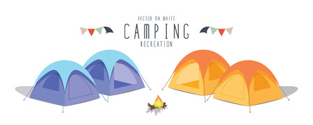 illustration vector camping on white background. (Tent)のイラスト素材