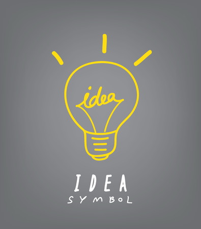 Vector illustration of  light bulb and idea concept symbol.のイラスト素材