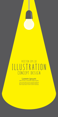 Illustration vector bulb that shines brightly flat style.のイラスト素材