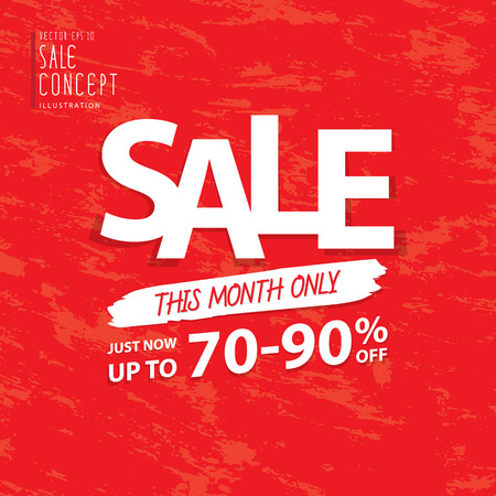 Sale this month heading design for banner or poster. Sale and discounts. Vector illustrationのイラスト素材