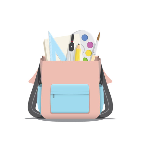 Illustration vector stationery bag on a white background.のイラスト素材