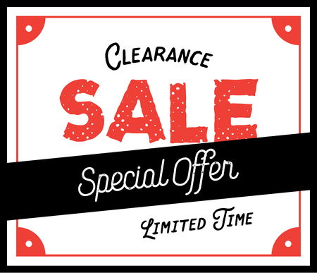 Clearance Sale vintage style heading design for banner or poster. Sale and Discounts Concept. Vector illustration.のイラスト素材