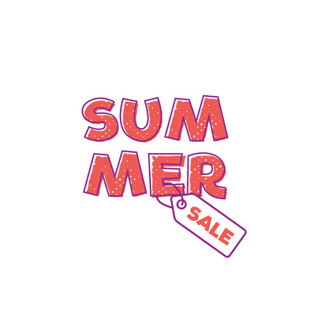 Summer Sale heading design for banner or poster. Sale and Discounts Concept. Vector illustration.のイラスト素材