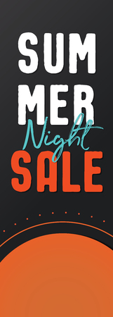 Summer Night Sale banner vector heading design  for banner or poster. Sale and Discounts Concept.