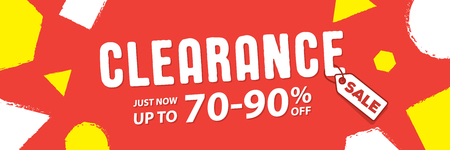 Clearance 70 to 90 percent off Banner vector heading design fun style for banner or poster. Sale and...