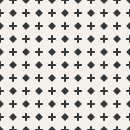 Plus & square symbo dot seamless pattern monochrome or two colors vectorのイラスト素材
