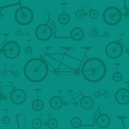 Bicycle seamless pattern on a colored backgroundのイラスト素材