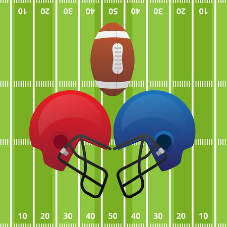 confrontation between two teams of American footballのイラスト素材