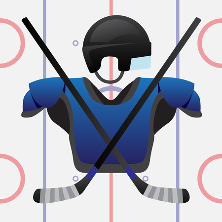 hockey game fight on the iceのイラスト素材