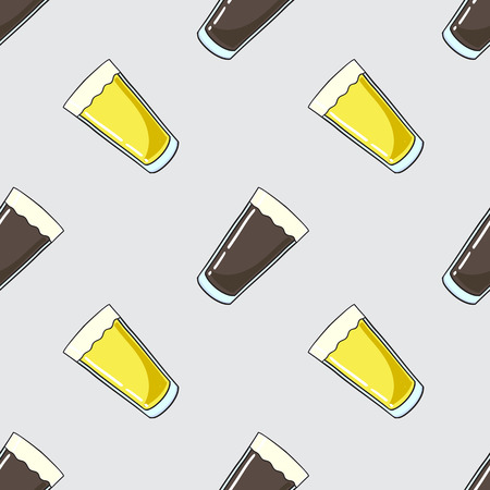seamless pattern with beerのイラスト素材