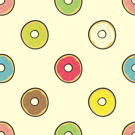 seamless pattern with colored donuts for everyoneのイラスト素材