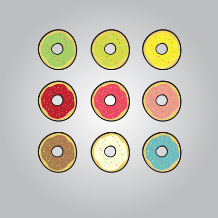 pattern with colored donuts for everyoneのイラスト素材