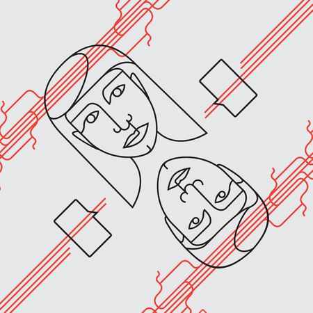 picture of man and woman relationships in the networkのイラスト素材