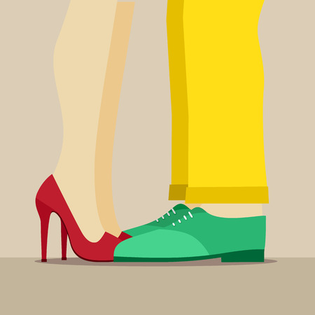 Kiss on the street can see the legsのイラスト素材