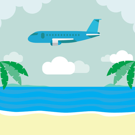 aircraft in flight above the groundのイラスト素材