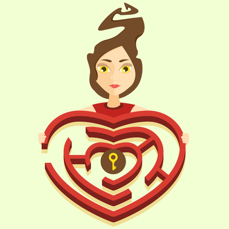 the way to a girl's heartのイラスト素材