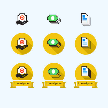 flat icons for web or interfaceのイラスト素材