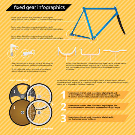 Bicycle parts on a fixed transferのイラスト素材