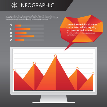arbitrary template infographics with iconsのイラスト素材