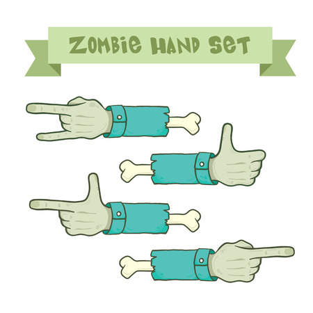 set of cartoon hands various gesturesのイラスト素材