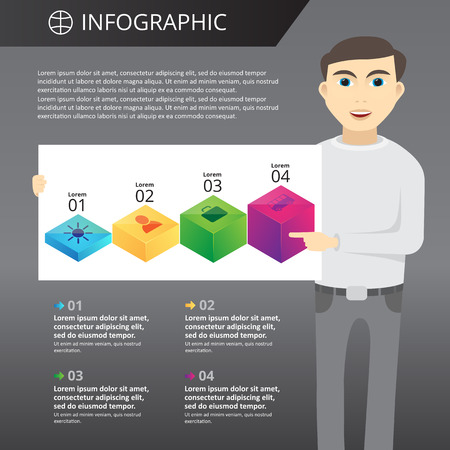 arbitrary template infographics with iconsのイラスト素材