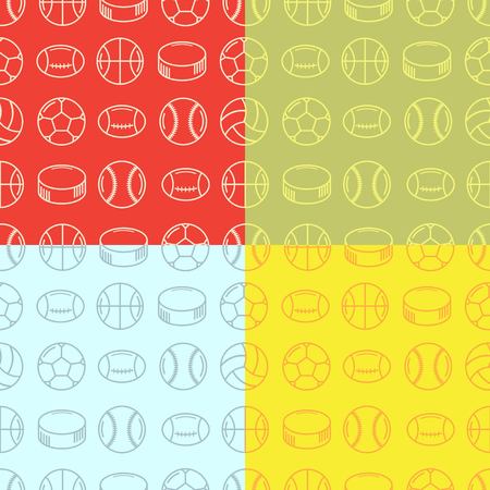 seamless pattern of balls for football baseball basketballのイラスト素材