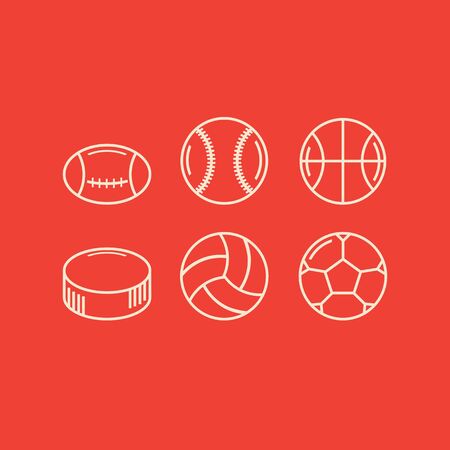 set of game balls for active sportsのイラスト素材