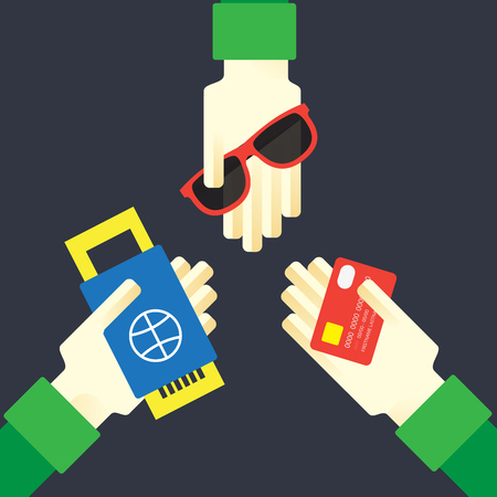 illustration on the theme of travel, all that is necessary for the journeyのイラスト素材