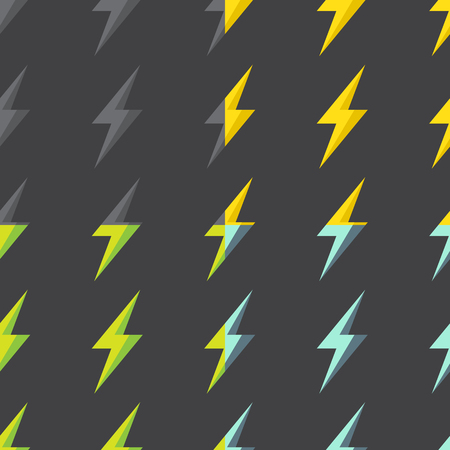 Seamless pattern with bright lightning on a dark backgroundのイラスト素材
