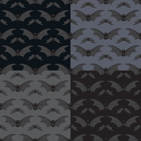 Set of seamless pattern for Halloween with batsのイラスト素材