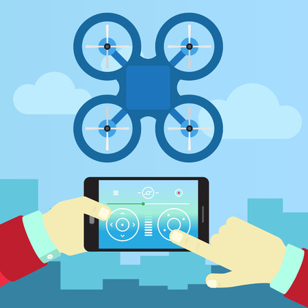 control quadrocopters a phone survey with quadrocoptersのイラスト素材